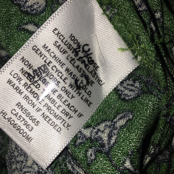 Hinge Viscose Wide Leg Crop Pants In Green Floral Print Size | Size XS - Picture 14 of 14